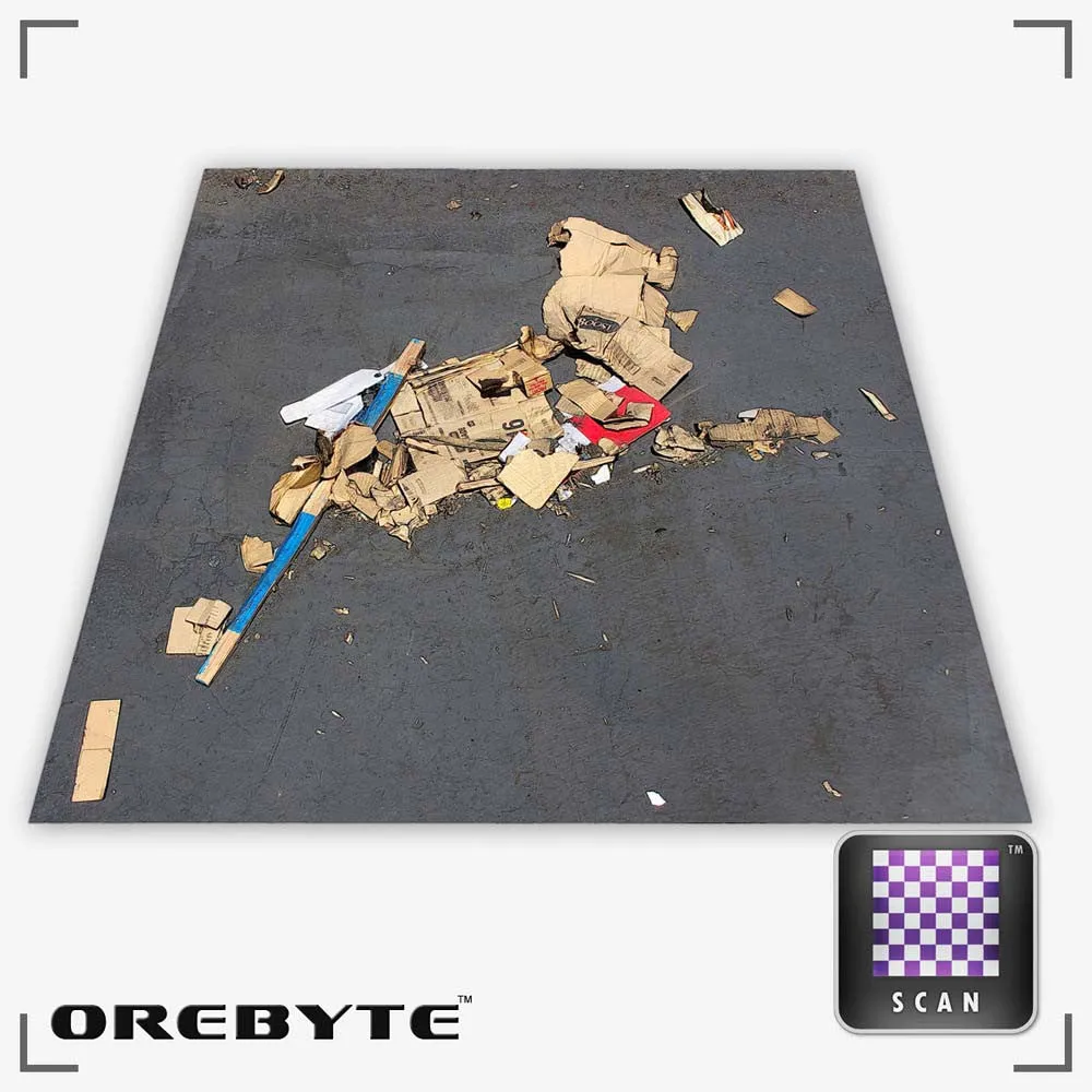 Trash Cardboard Ground 01