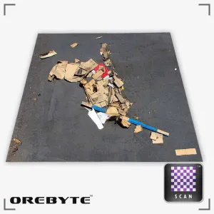 Trash Cardboard Ground 01