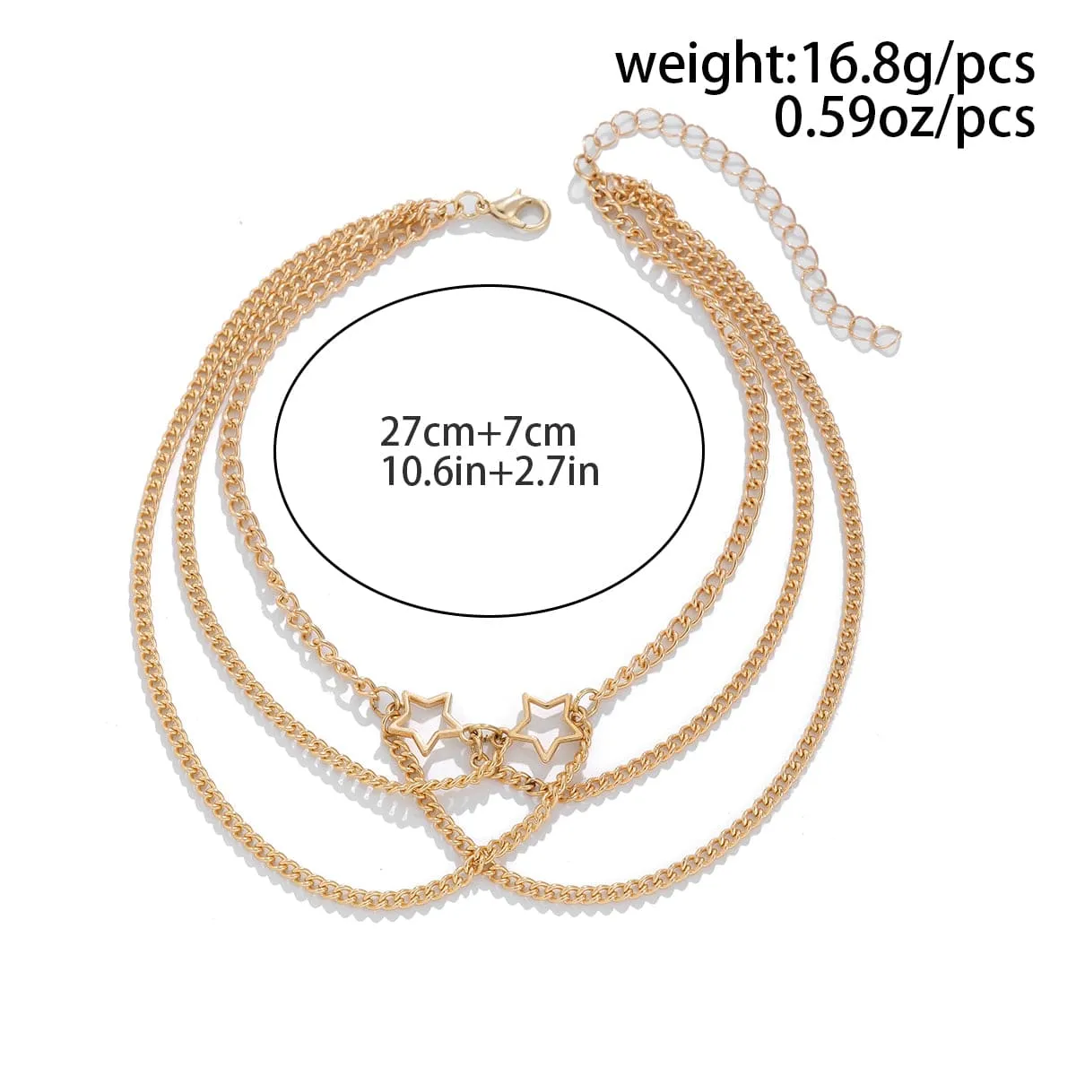 Trendy Hollow Star Layering Curb Arm Chain