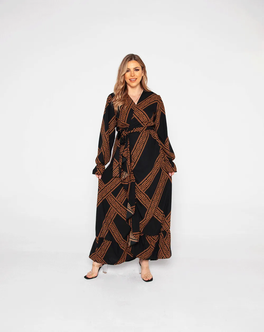 Trendy  Long Brown Dress