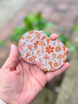 Trendy Mushrooms Car Coasters