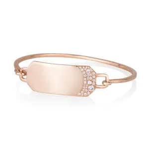 Trendy Rose gold bangle with diamonds