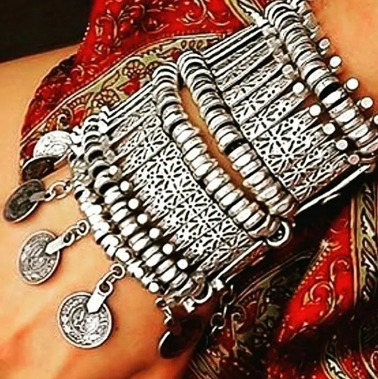 TURKISH COIN ELASTIC WRIST CUFF