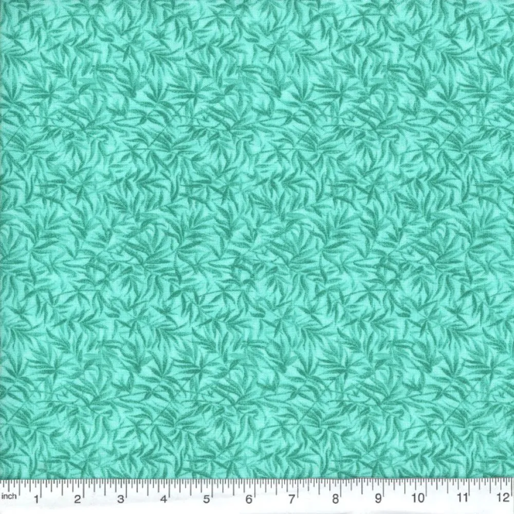 Turquoise Bamboo Print Fabric, Item No. 19107