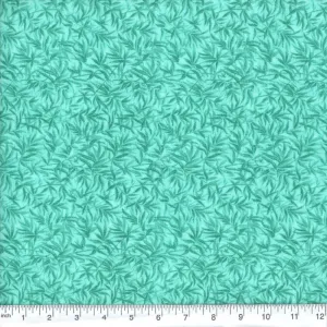 Turquoise Bamboo Print Fabric, Item No. 19107