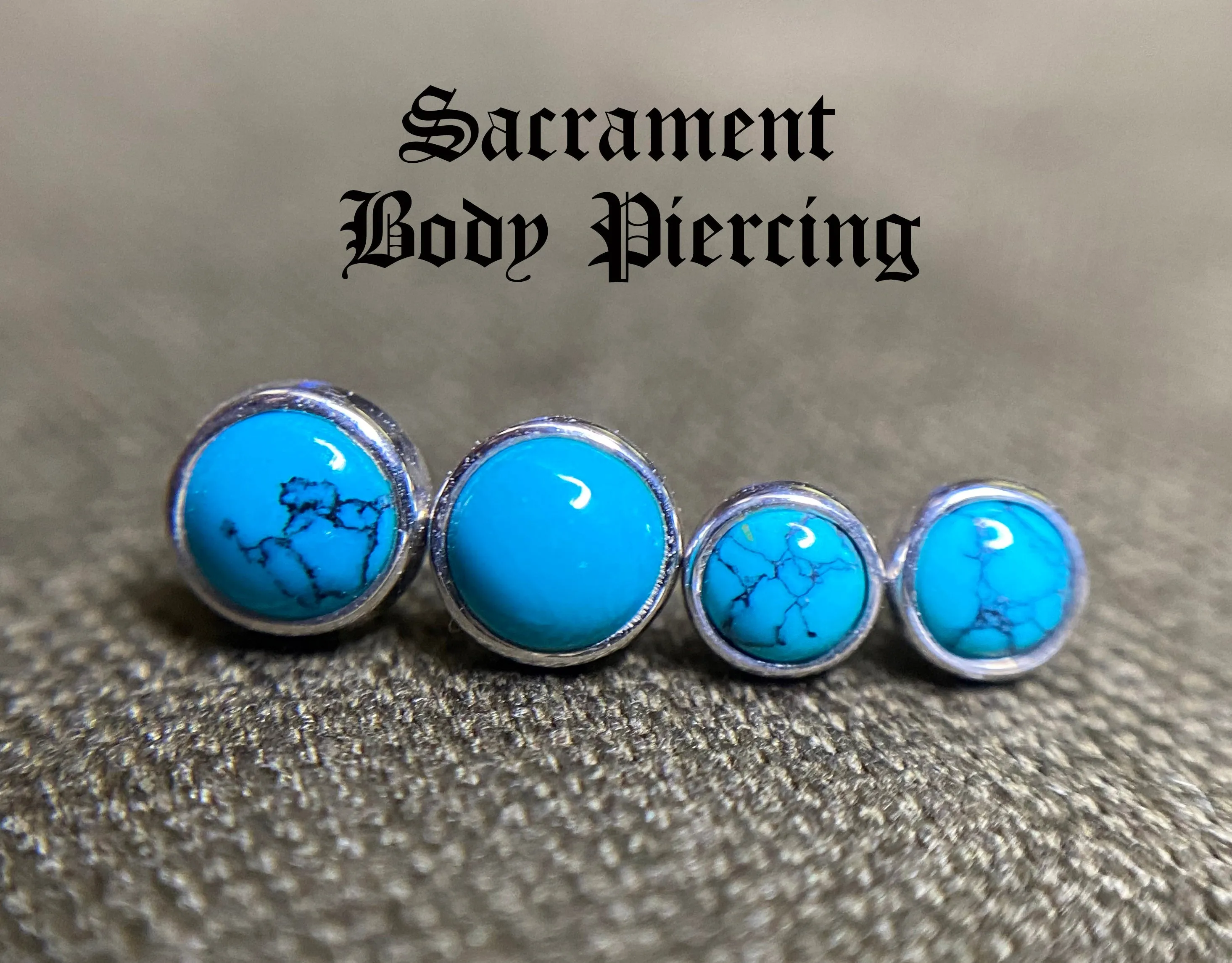 Turquoise Cabochon solitaire - threaded or threadless