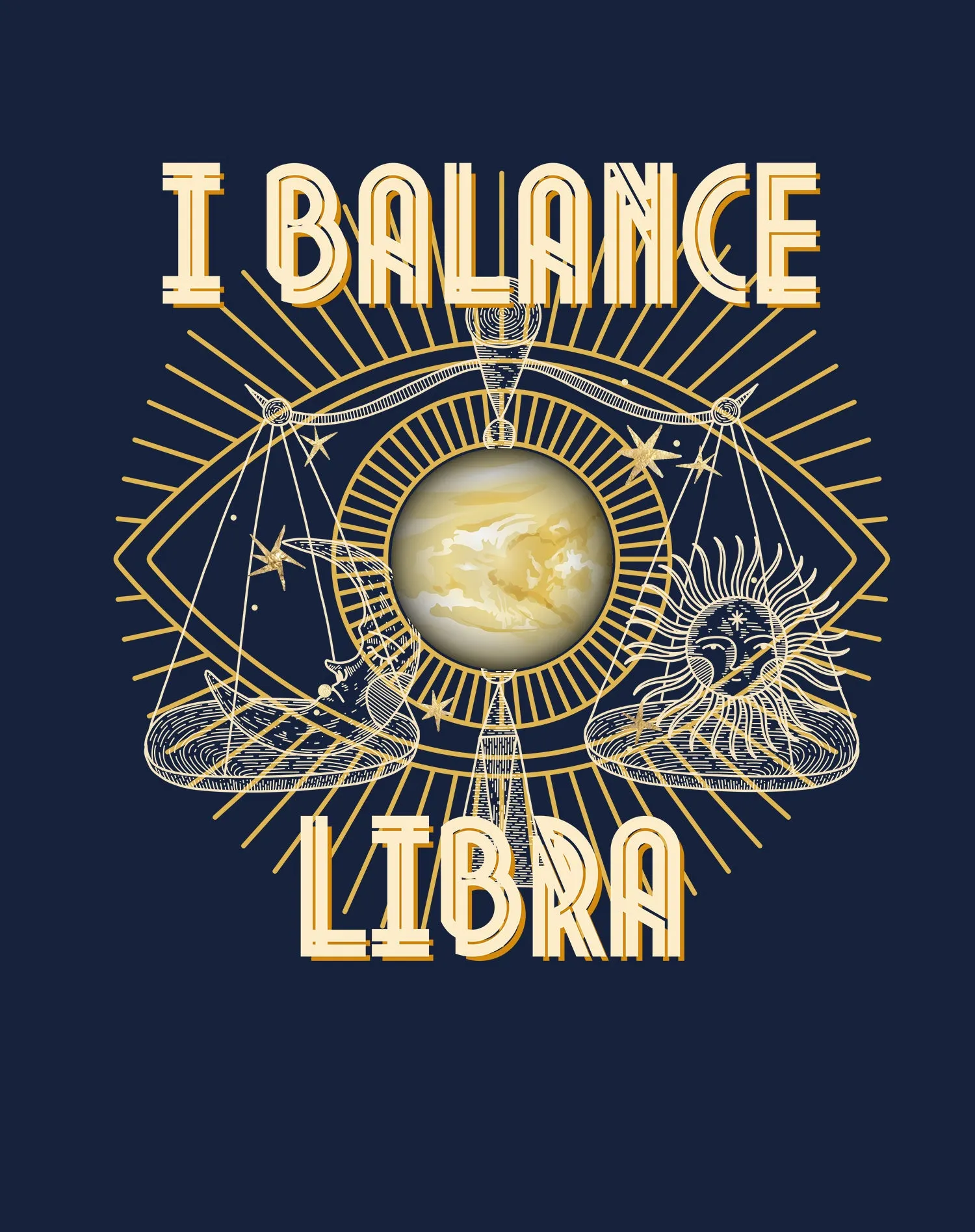 UA Supreme Star Sign Libra Eye Women's T-shirt (Navy)