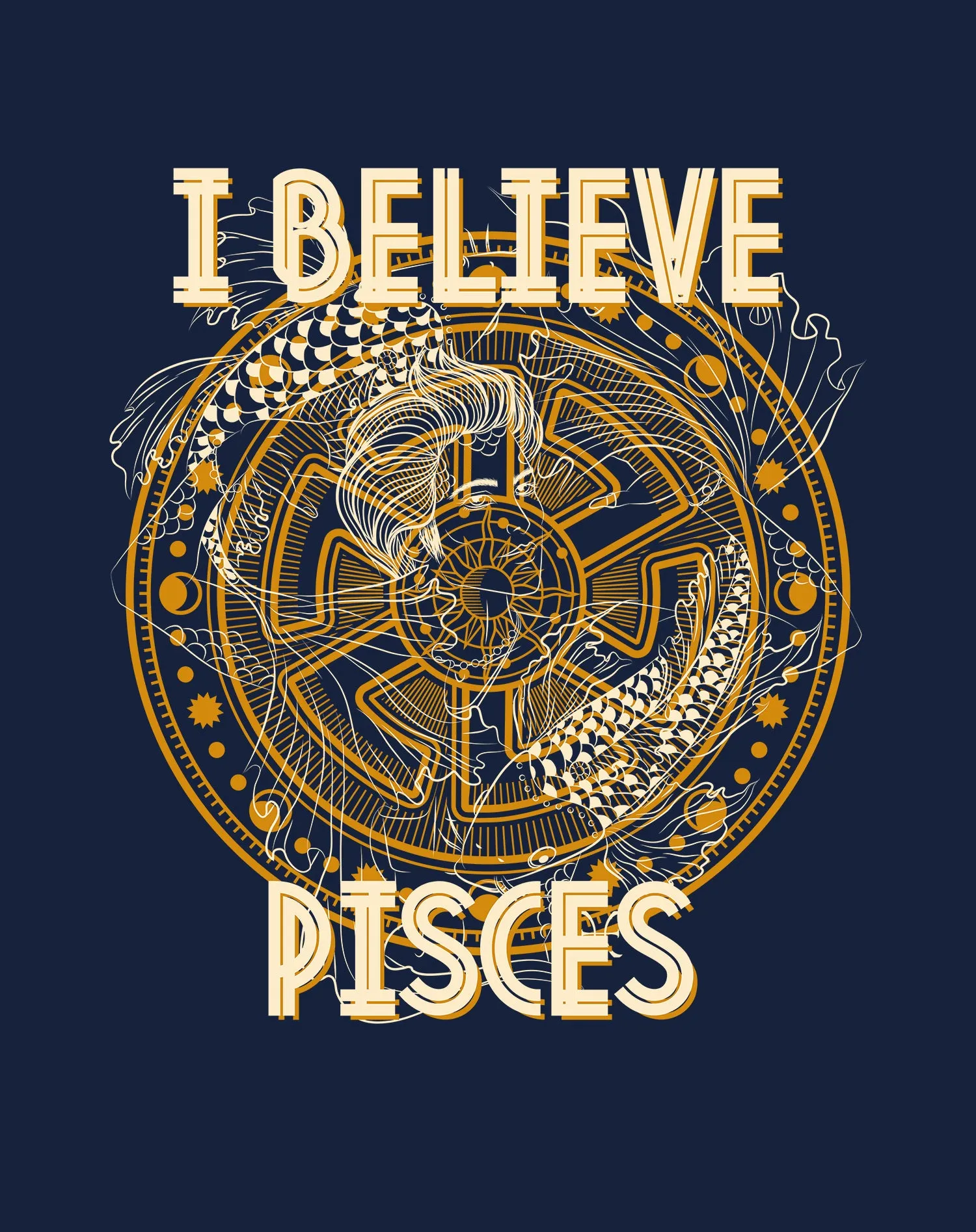 UA Supreme Star Sign Pisces Disk Women's T-shirt (Navy)