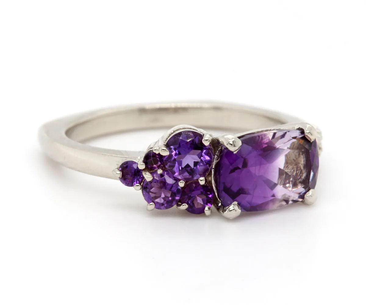 Unique Bicolor Amethyst Diamond Ring