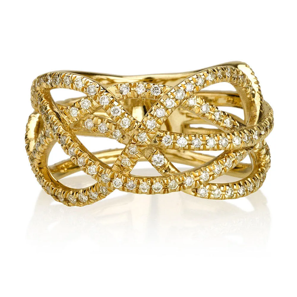 Unique Braided Diamond Ring
