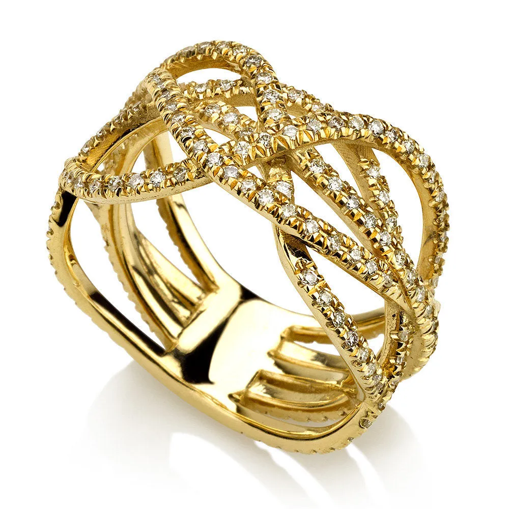 Unique Braided Diamond Ring