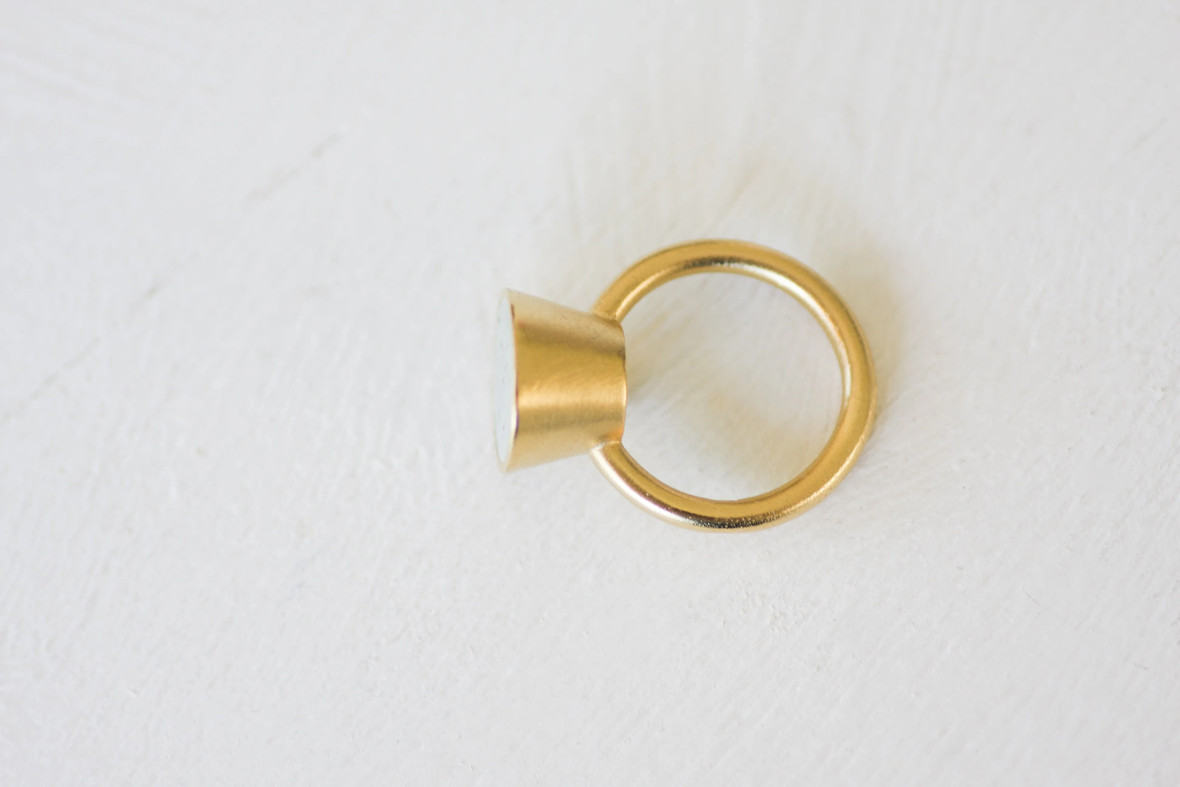 Unique concrete Cone statement ring