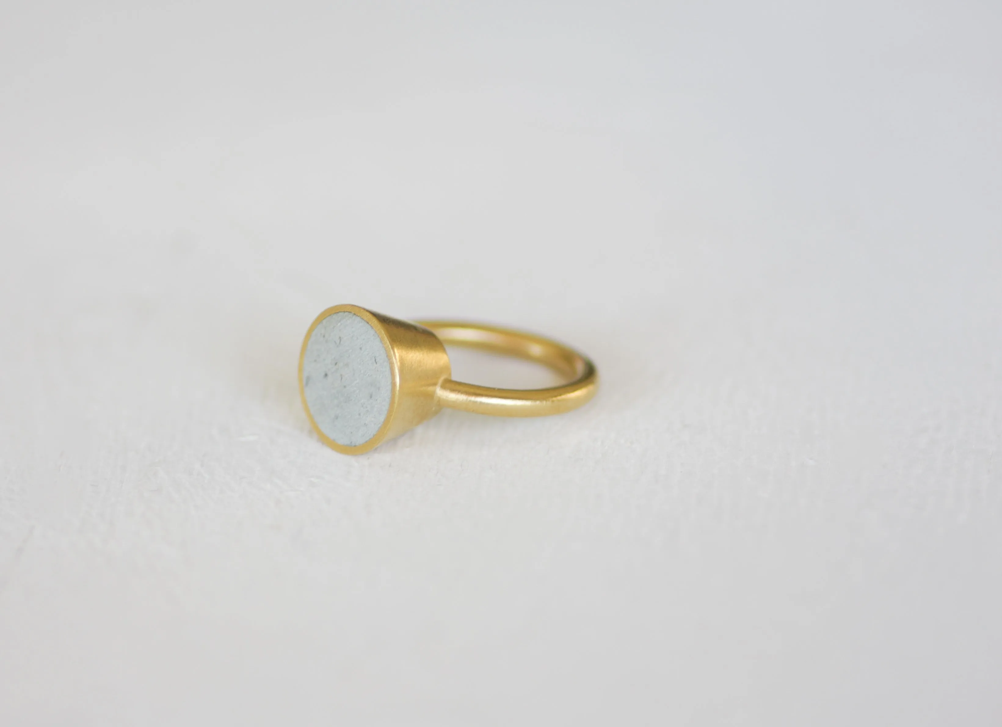 Unique concrete Cone statement ring
