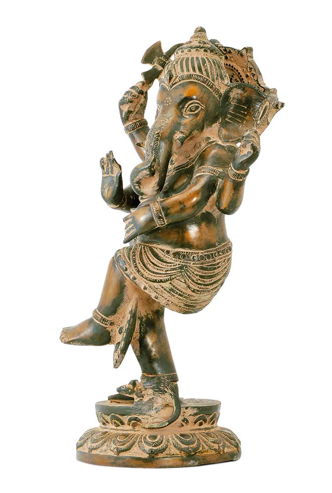Unique Dancing Lord Vinayaka Antiquated Figurine