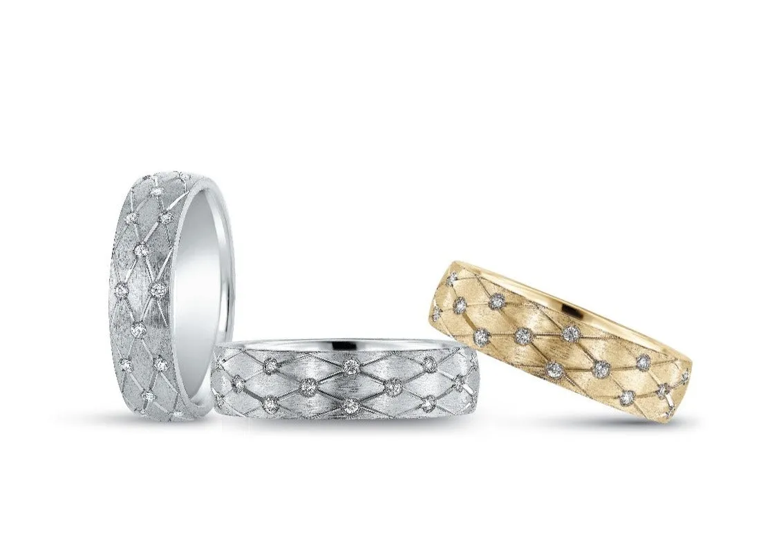Unique Diamond Pattern Men's Band (6mm)