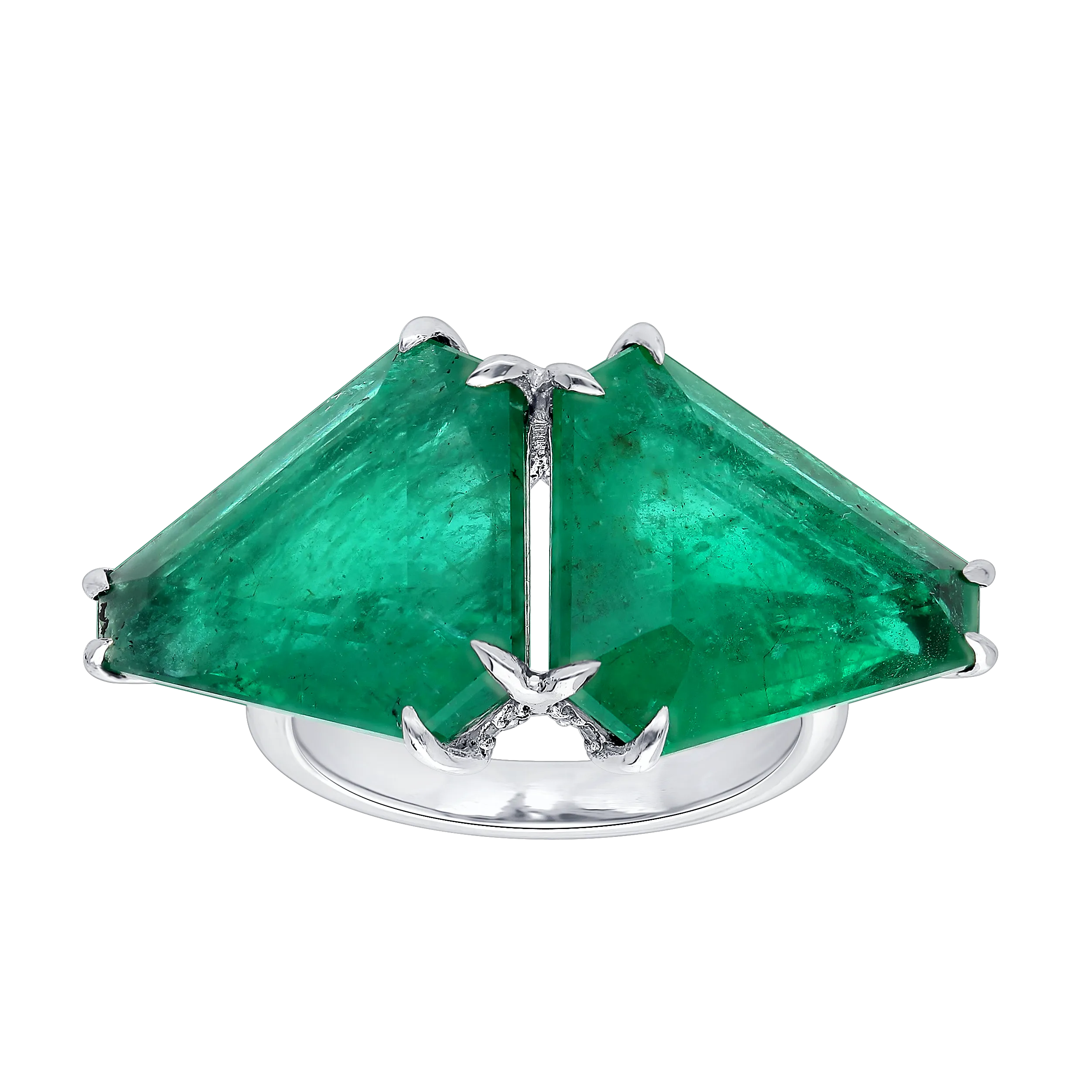 Unique Emerald Trapezoids ring