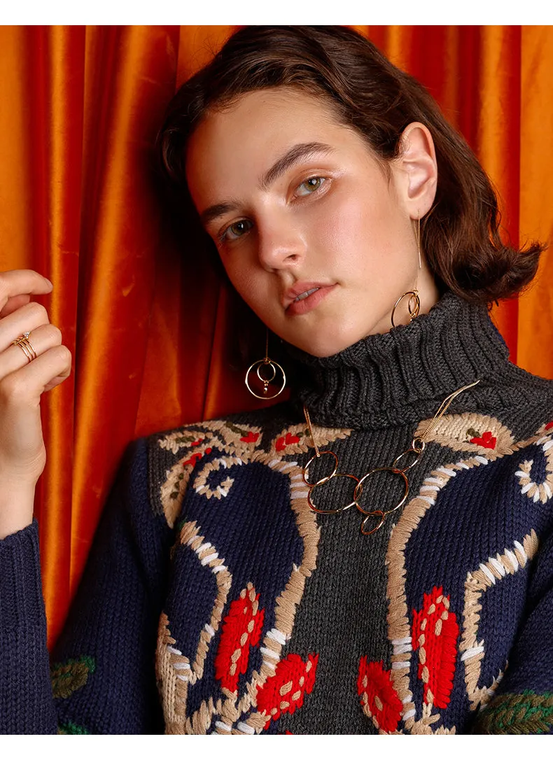 Unique Gold Circles Necklace