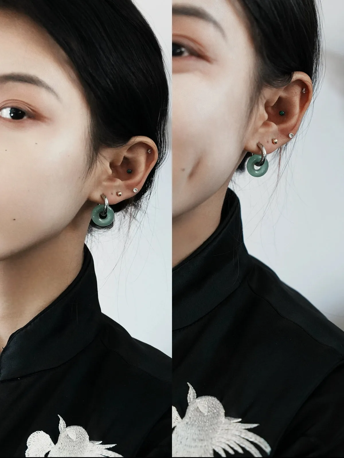 Unique Jade Hoop Earrings