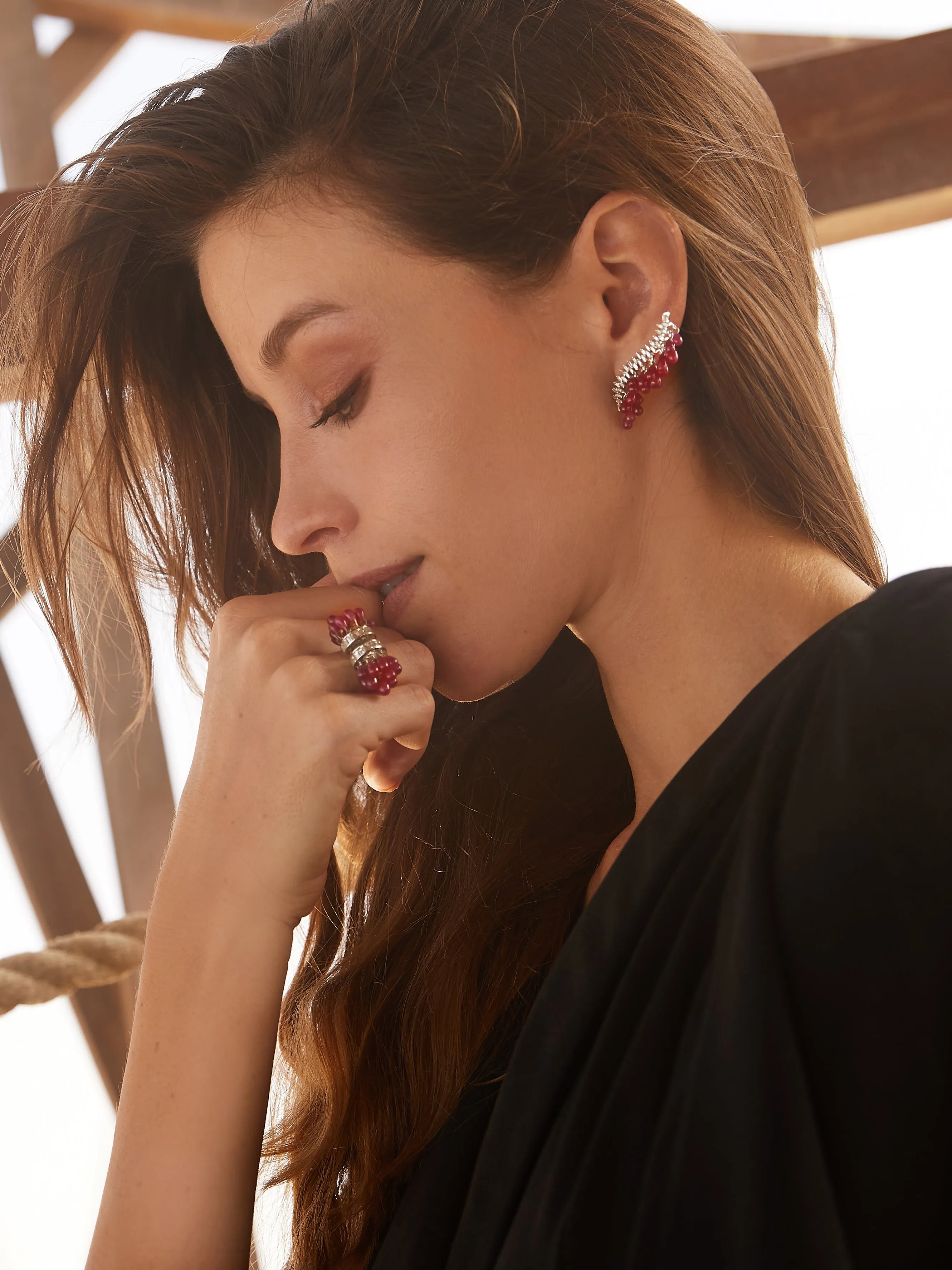 Unique Ruby & Diamond Cocktail Ring