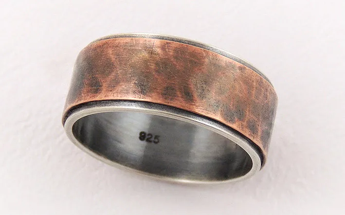 Unique rustic mens ring