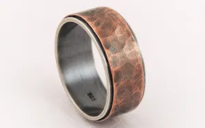 Unique rustic mens ring