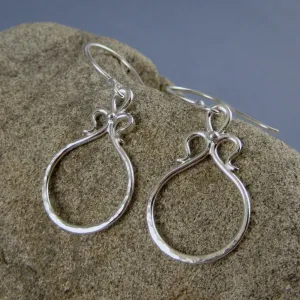 Unique sterling silver hoop earrings