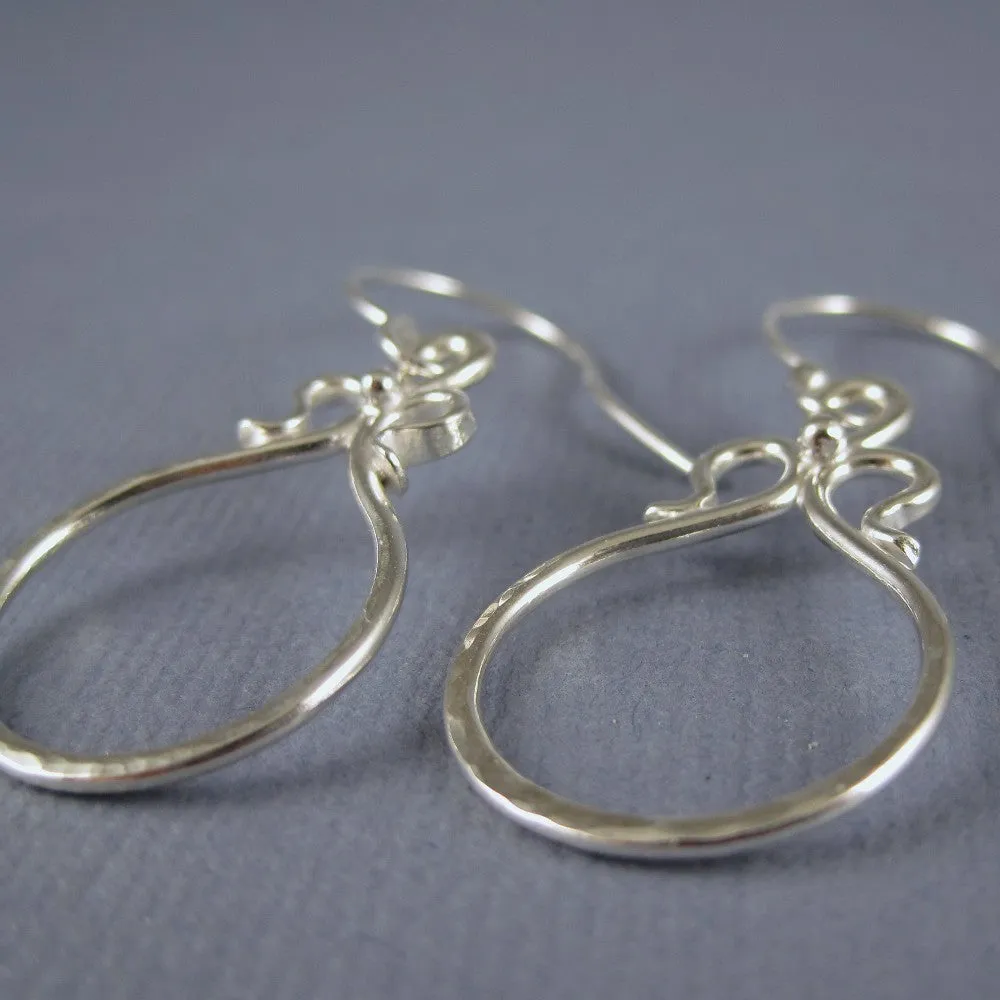Unique sterling silver hoop earrings