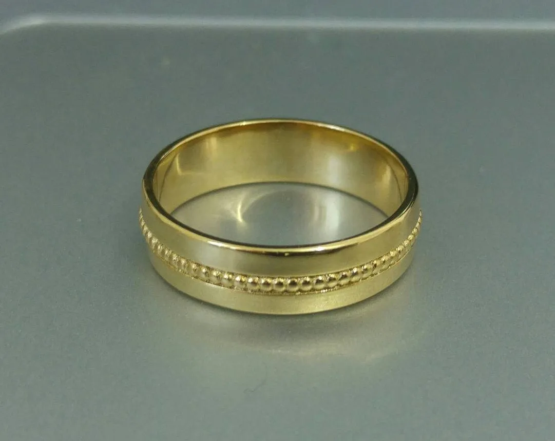 Unique Wide Gold Wedding Band