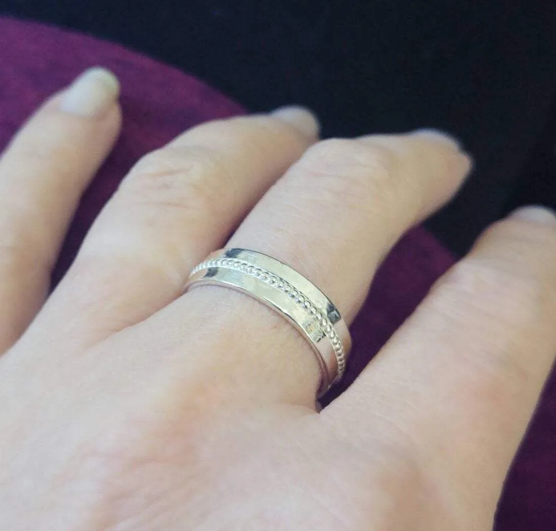 Unique Wide Gold Wedding Band
