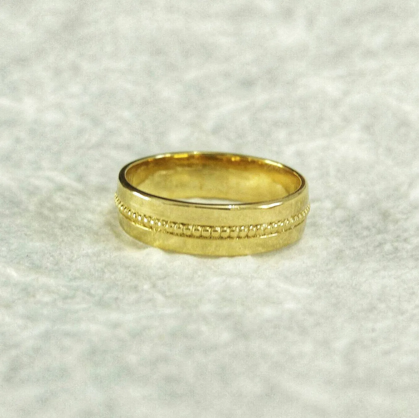 Unique Wide Gold Wedding Band