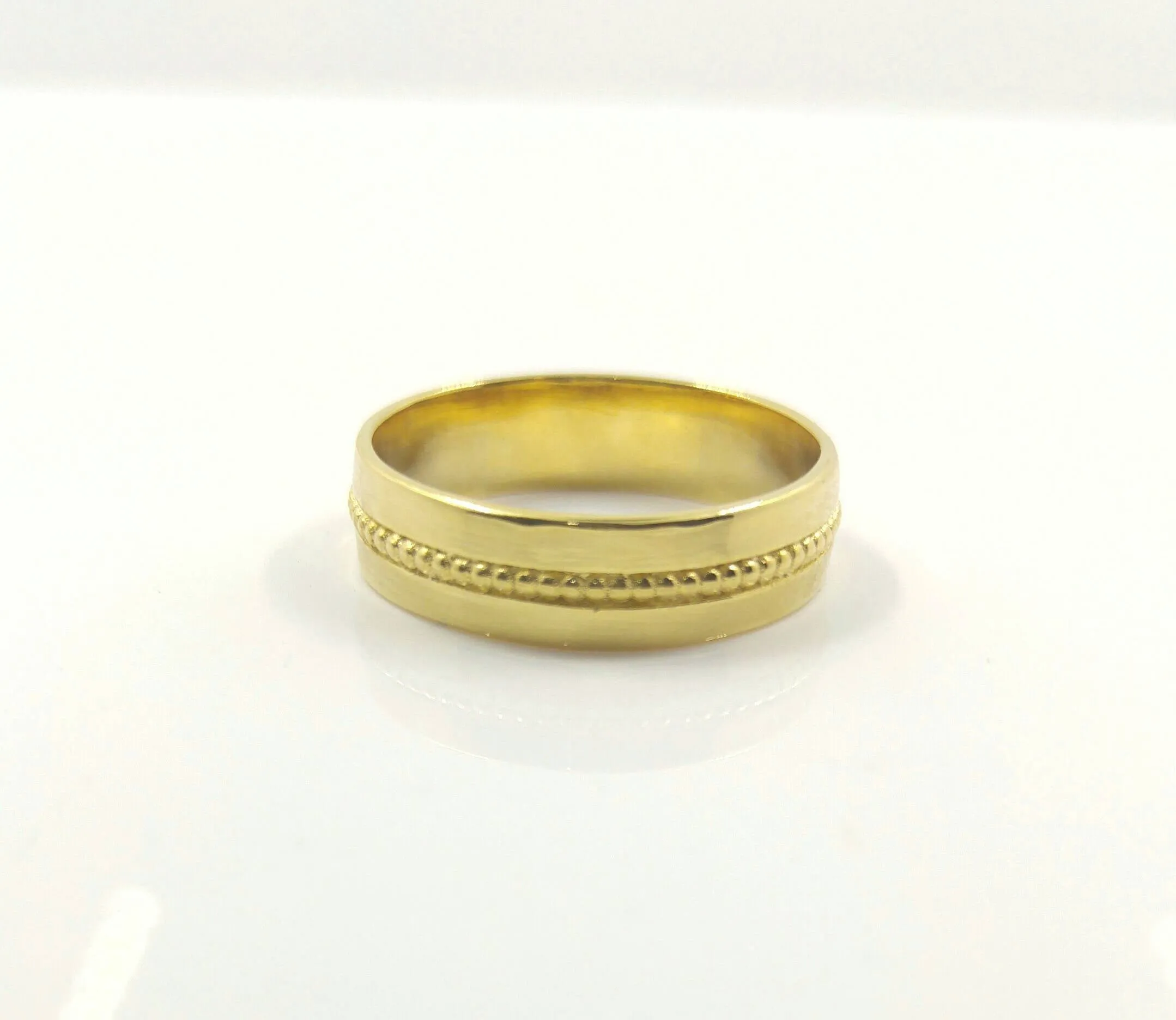 Unique Wide Gold Wedding Band