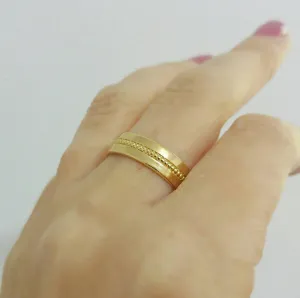 Unique Wide Gold Wedding Band