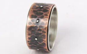 Unique wide mens ring
