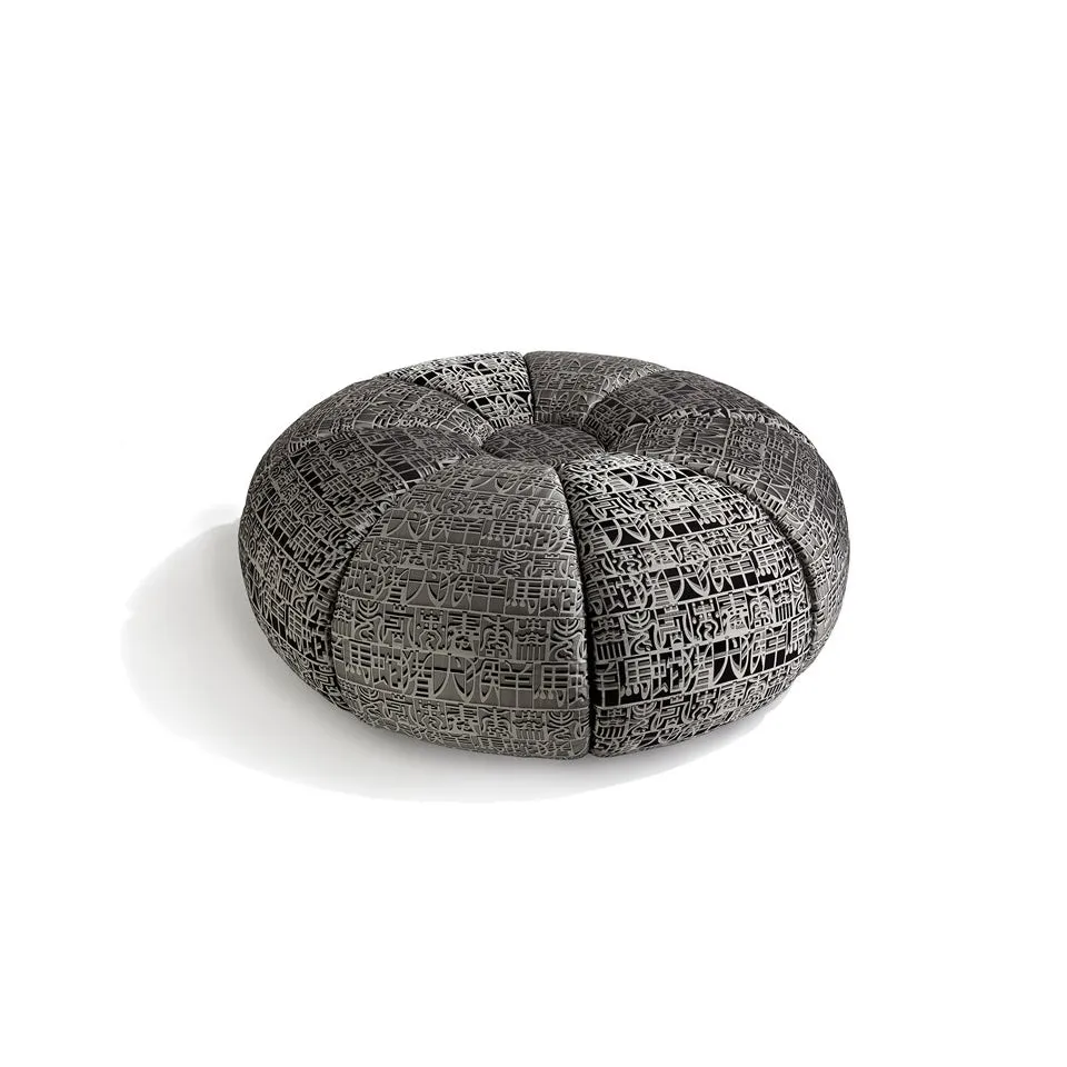 Upholstered Fabric Pouf