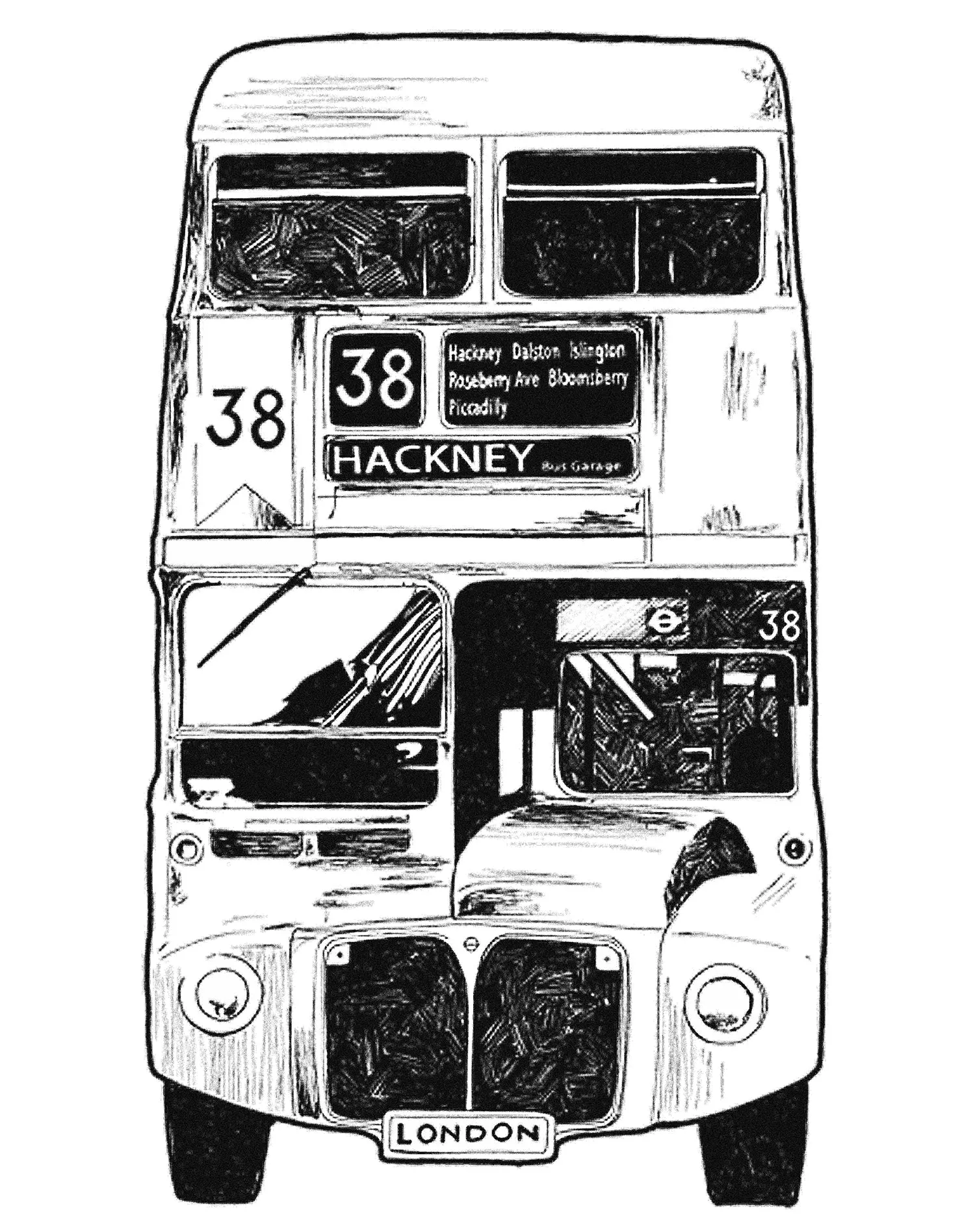 Urban Attitude London Bus Calling 38 Hackney Men's T-shirt (White)
