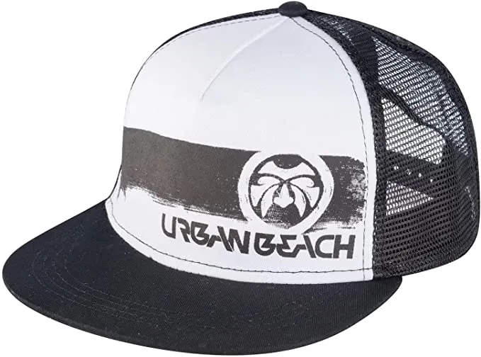 Urban Beach Men's Brush Stroke Trucker Cap Black