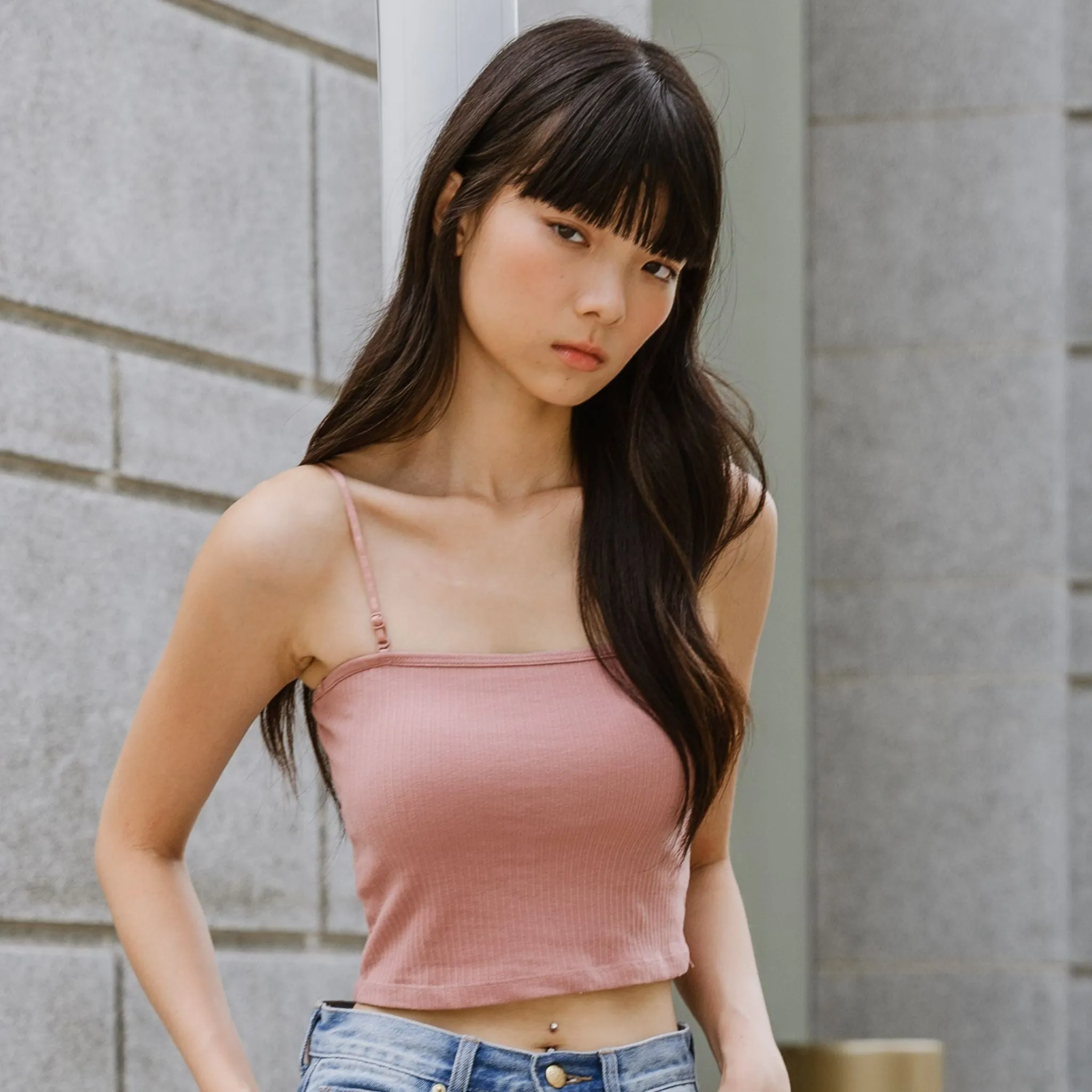 Urban Edge! 2-Way Tube Bra Top (Ribbed Cotton) in Creme Raspberry