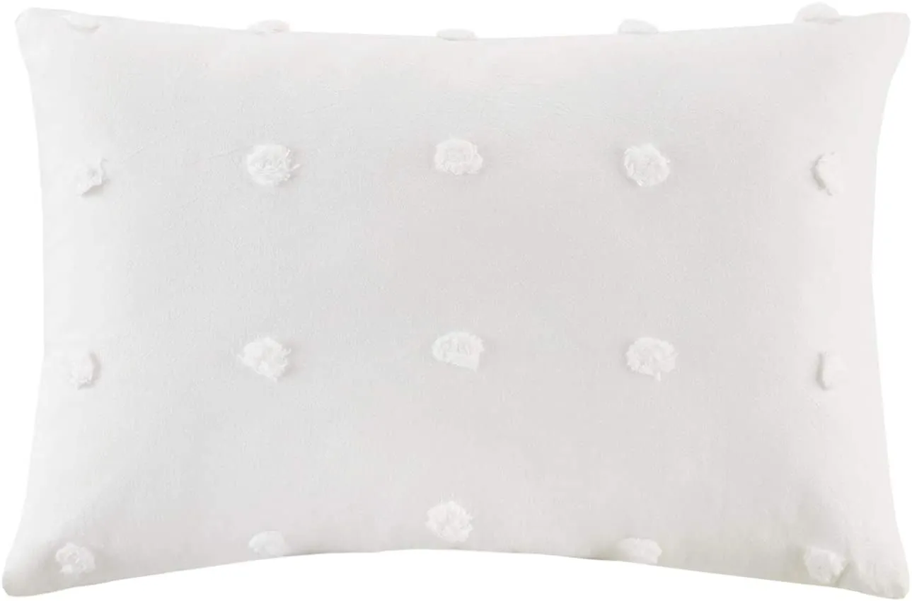 Urban Habitat Brooklyn Cotton Jacquard Pom Oblong Throw Pillow with 100% Polyester Filling for Bed Couch or Sofa, 14"X20", Ivory! Retails $65 