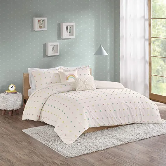 Urban Habitat Kids Callie Cotton Jacquard Pom Comforter Set Multi Full/Queen, Retails $360