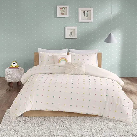 Urban Habitat Kids Callie Cotton Jacquard Pom Comforter Set Multi Full/Queen, Retails $360