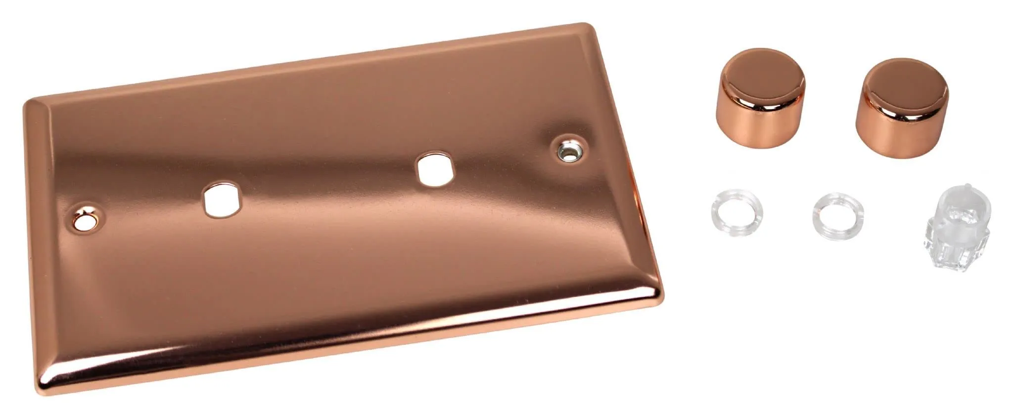 Varilight 2-Gang Matrix Kit for Rotary Dimmers (Twin Plate) Polished Copper