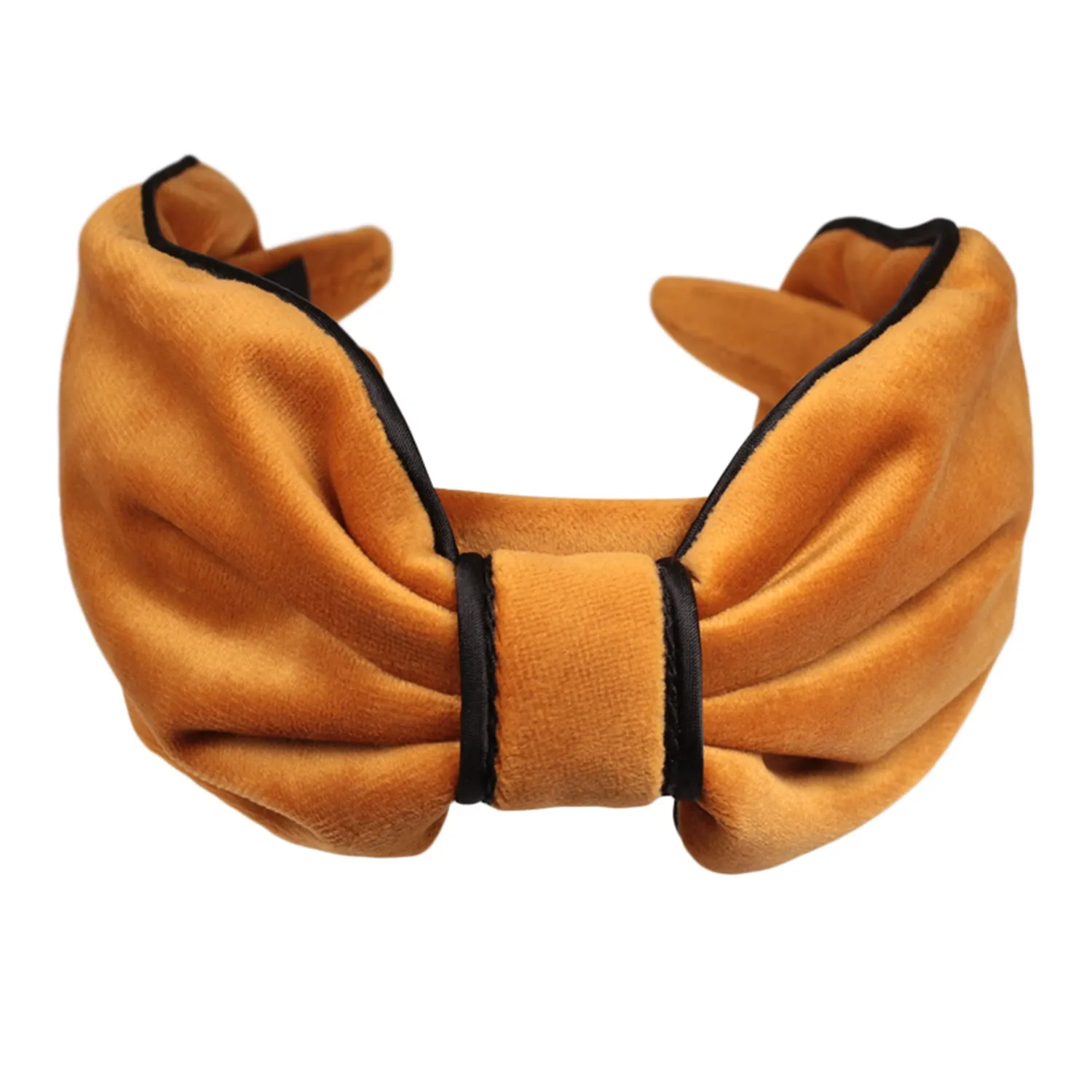 Velvet Piping Mustard Headband