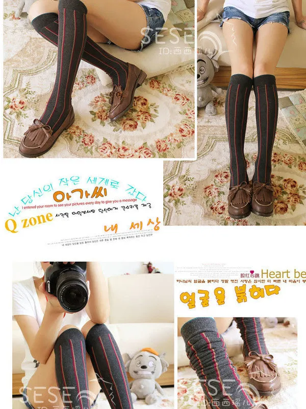 vertical stripes long socks