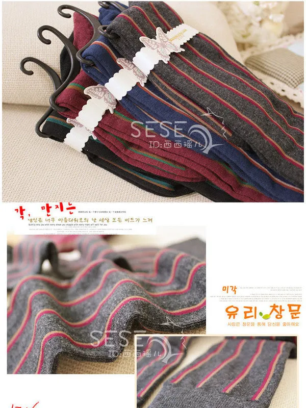 vertical stripes long socks