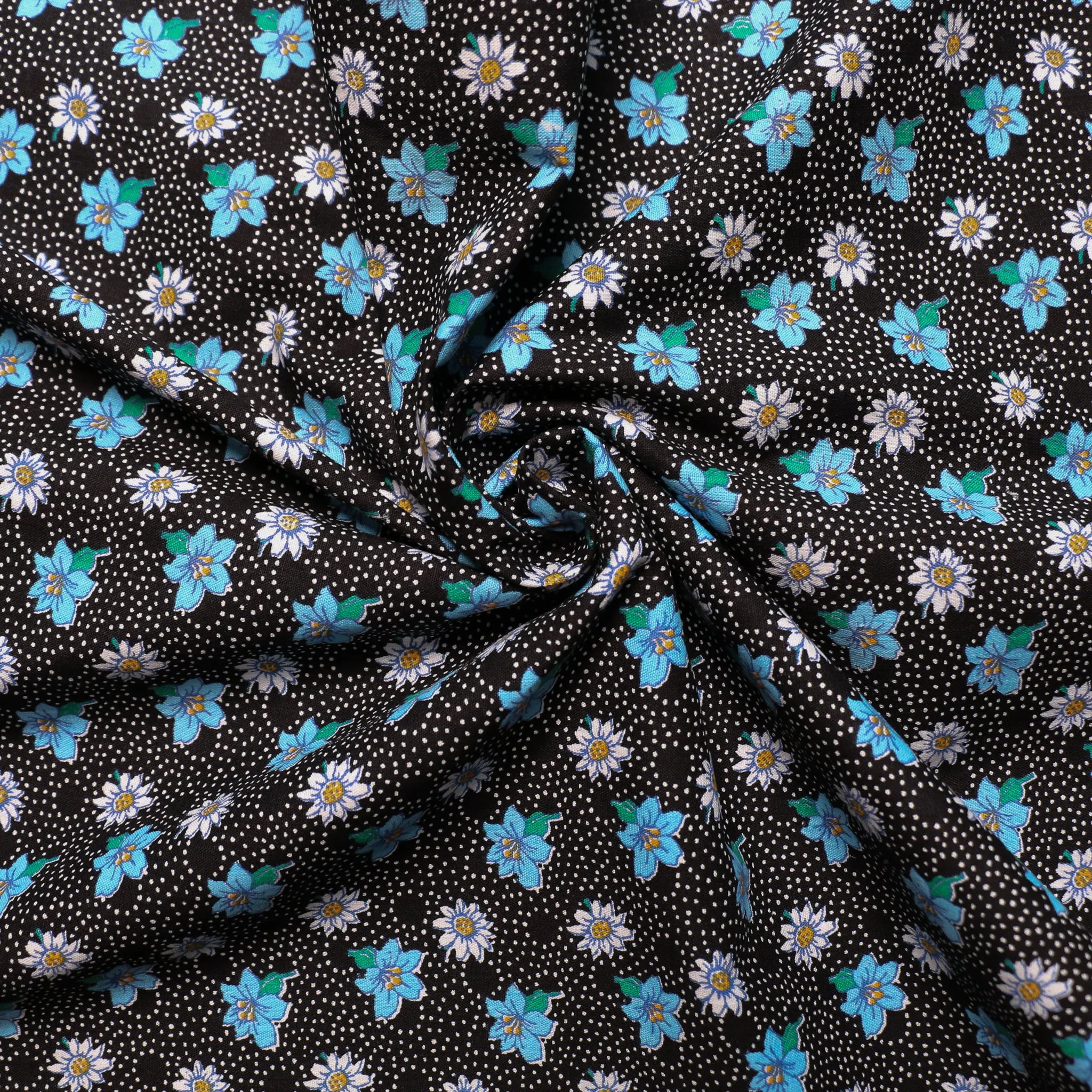 Vintage 100% Cotton Fabric - Black