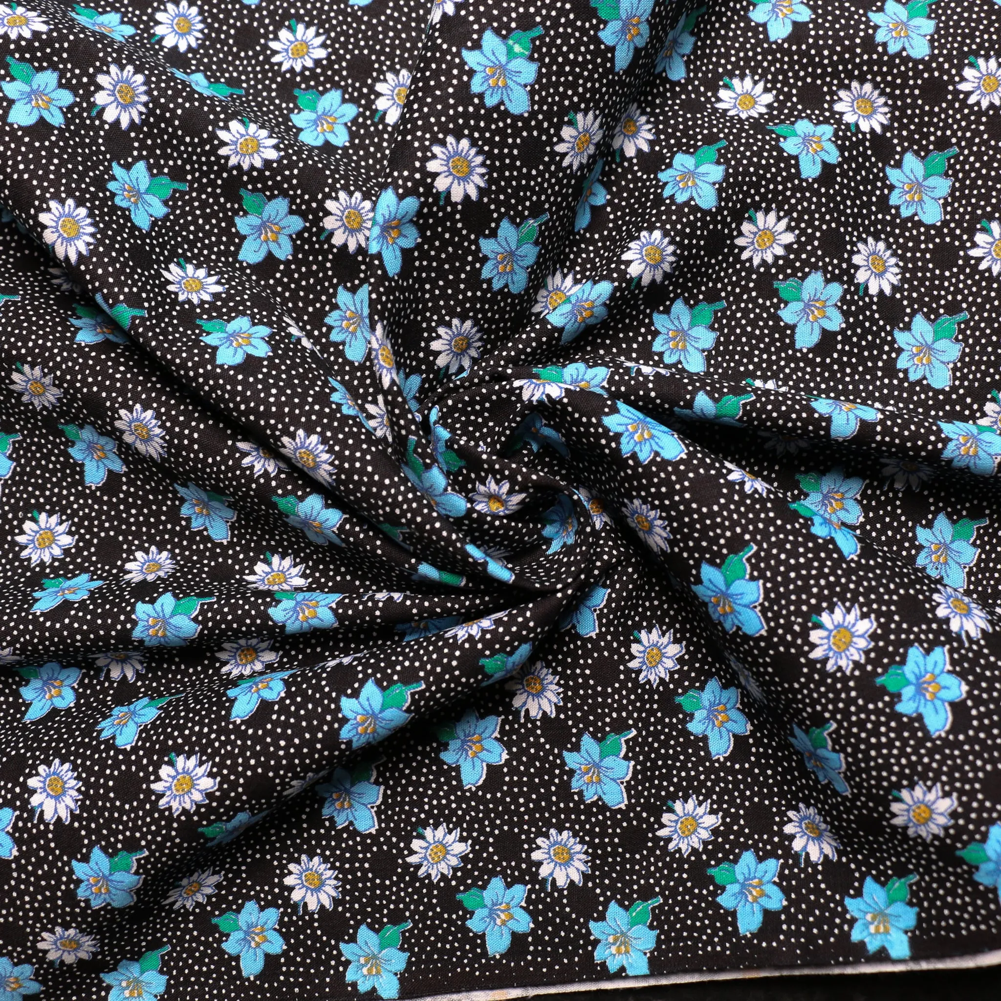 Vintage 100% Cotton Fabric - Black