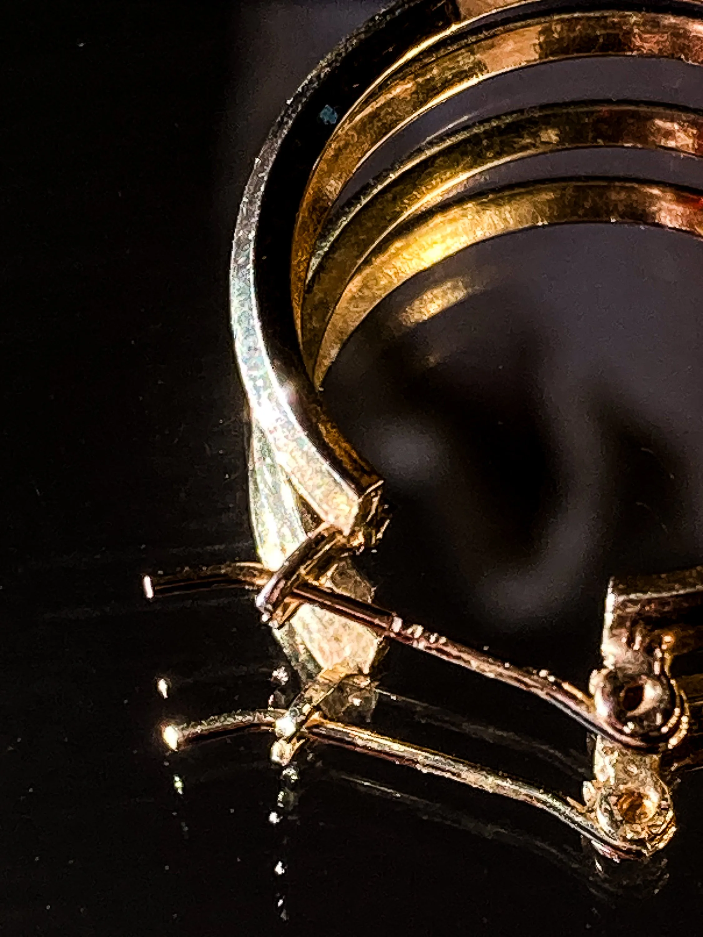 Vintage 14K Yellow Gold Dual Classic Hoop Latch Post Earrings