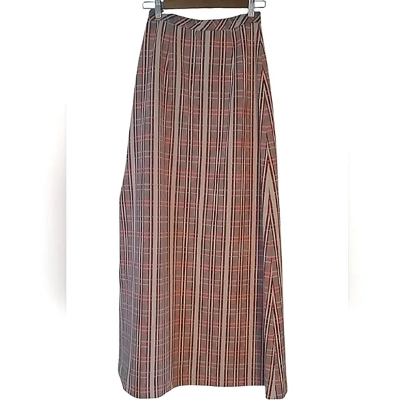 Vintage 70's Jantzen Beach Skirt Maxi A-Line Geometric Stripes Stretchy