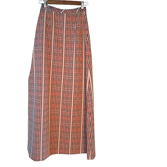 Vintage 70's Jantzen Beach Skirt Maxi A-Line Geometric Stripes Stretchy
