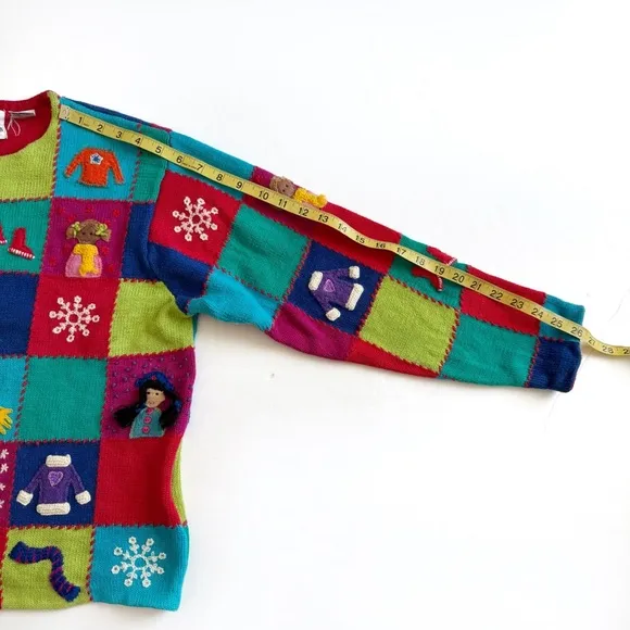 Vintage Marisa Christina Christmas Cardigan Sweater Large Winter Snowflakes Y2K